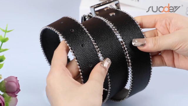 SUOSDEY Western Belts for Women Black Fashion Skinny Leather Belt